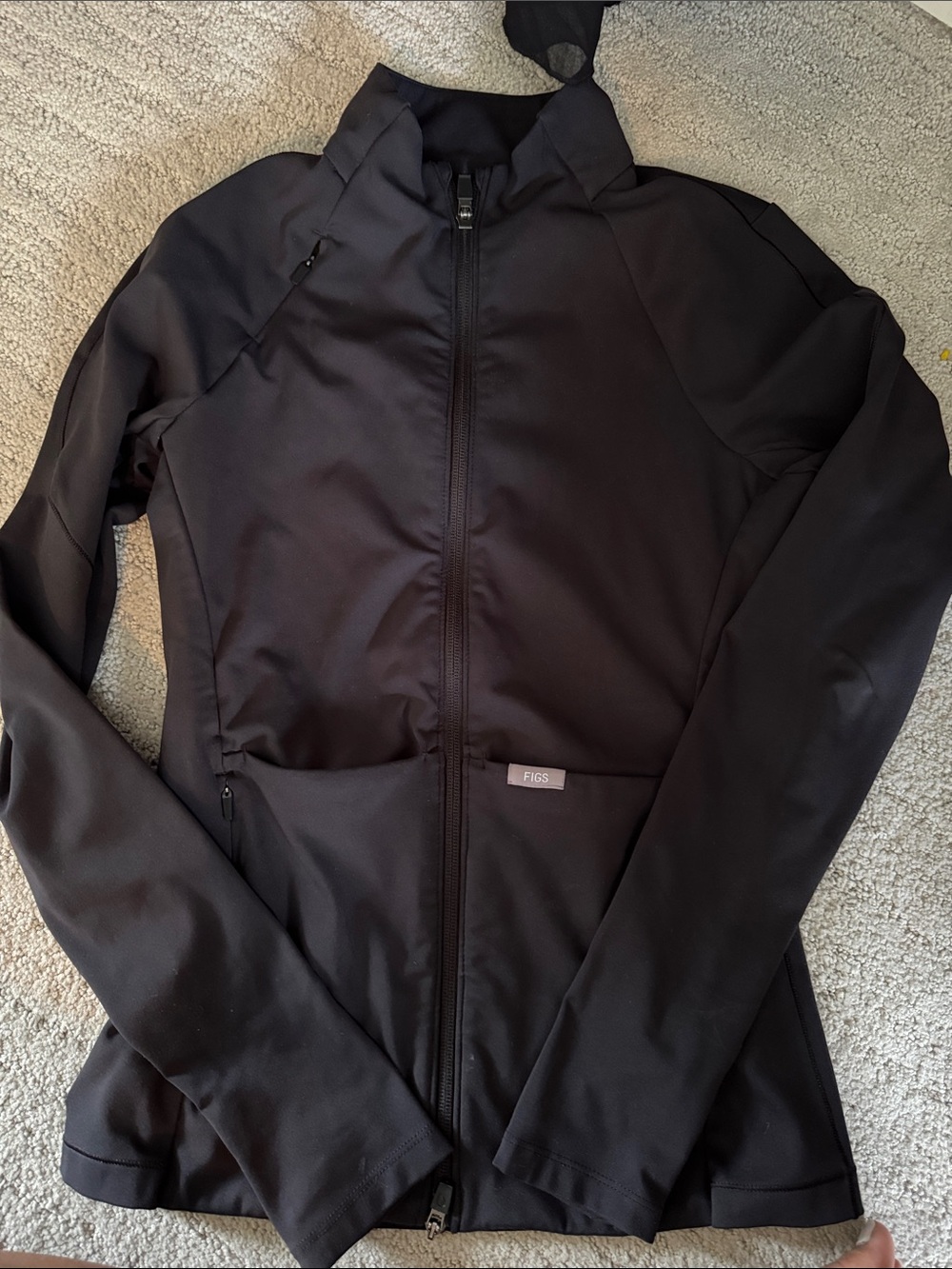 Figs Women's Contourknit Scrub Jacket BLACK, XS